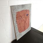 Wand kunstwerk abstract Christophe Liron kleitablet met leer, Enlèvement ou Envoi