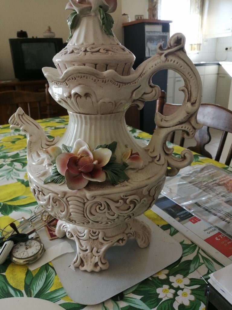 keramiek schalen, vaas met bloemmotief, Antiek en Kunst, Ophalen