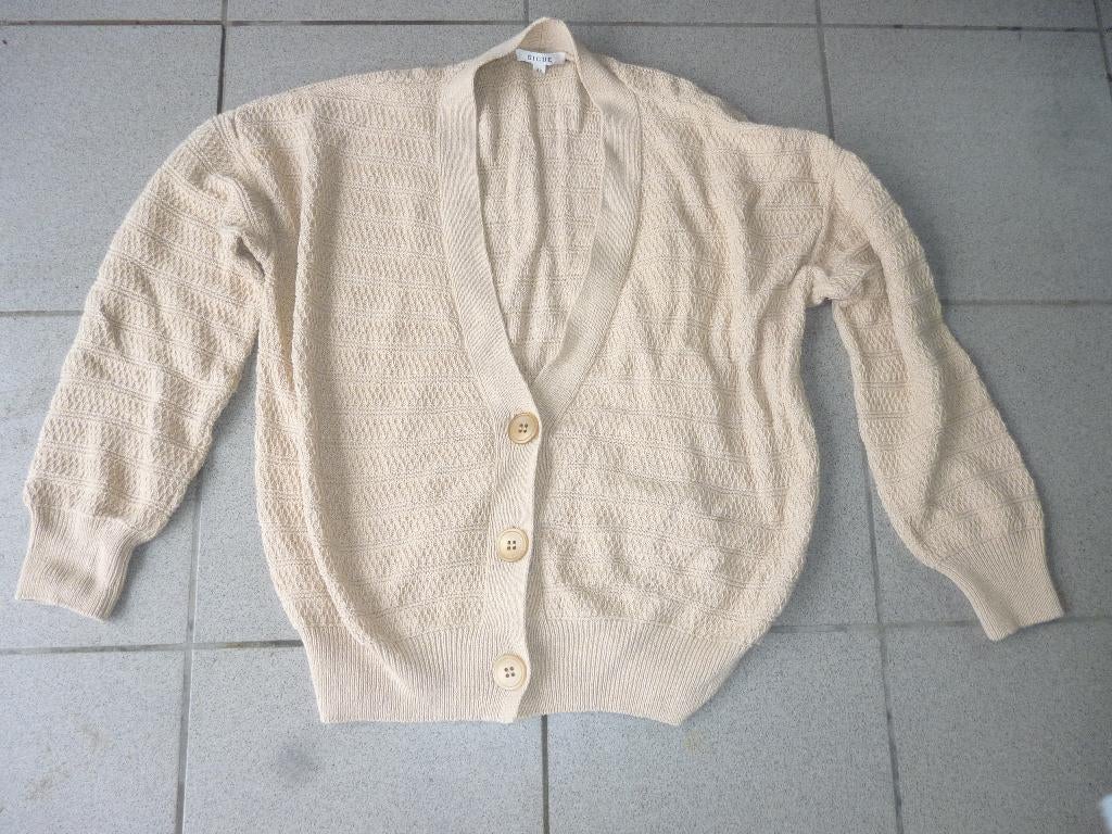beige jacket dames, Kleding | Dames, Truien en Vesten, Ophalen of Verzenden, Zo goed als nieuw, Maat 42/44 (L), Beige