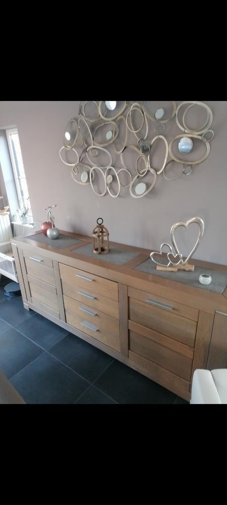 Salle a manger en chêne et pierre bleue, Maison & Meubles, Mobilier complet, Enlèvement