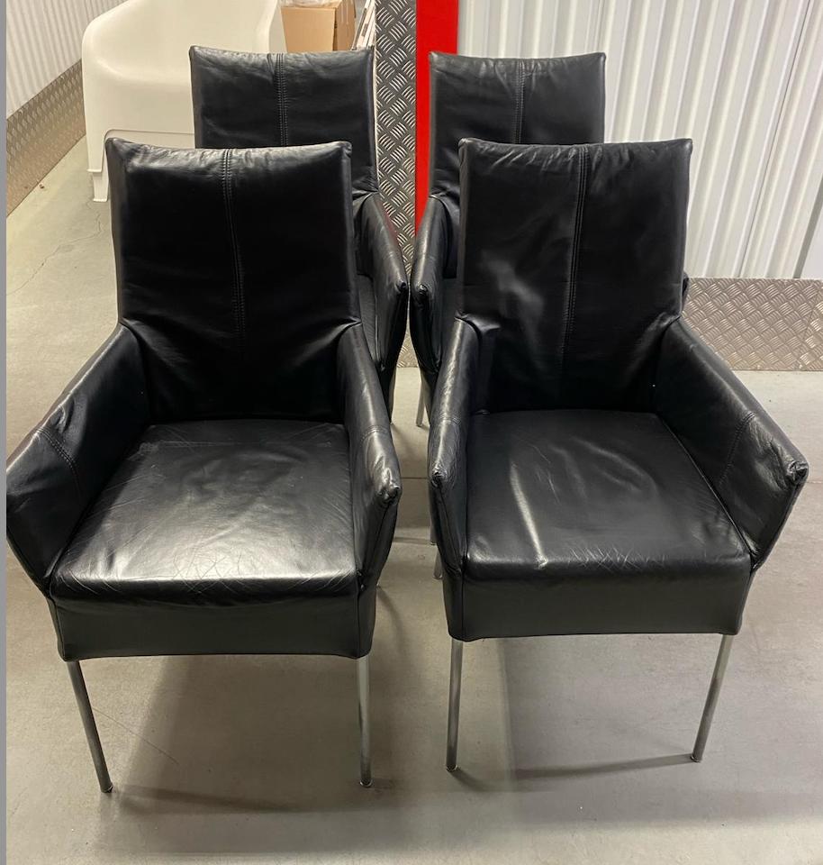 Stoel, Huis en Inrichting, Ophalen, Gebruikt, Zwart, Leer