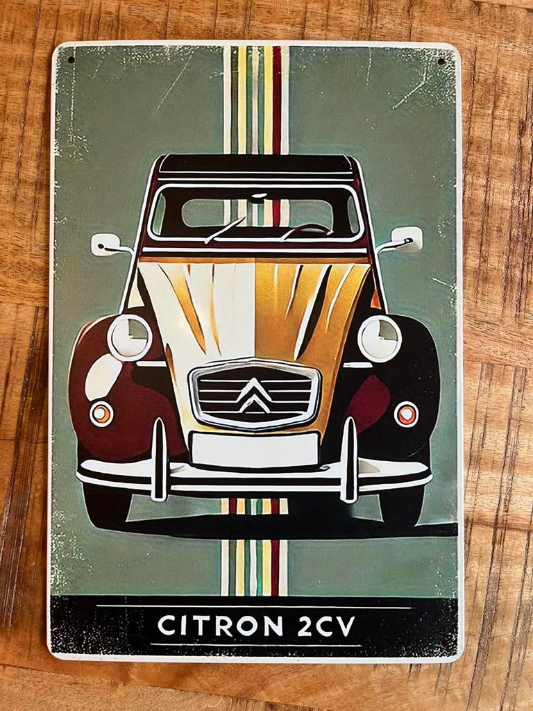 Plaque metallique 2cv, Collections, Marques & Objets publicitaires, Enlèvement ou Envoi, Comme neuf