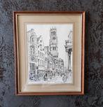 Tekening Belfort Brugge door David Peacock, Antiek en Kunst, Ophalen of Verzenden