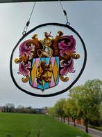 OUD GLASRAAMPJE met heraldiek, Antiek en Kunst, Ophalen of Verzenden