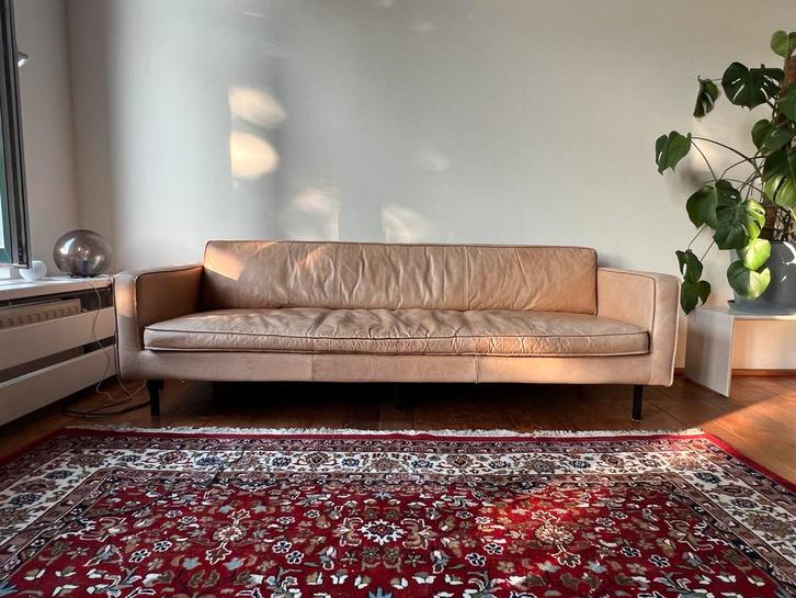 Furnified Gordon Lederen Zetel - Cognac, Maison & Meubles, Canapés | Salons, Comme neuf, Enlèvement