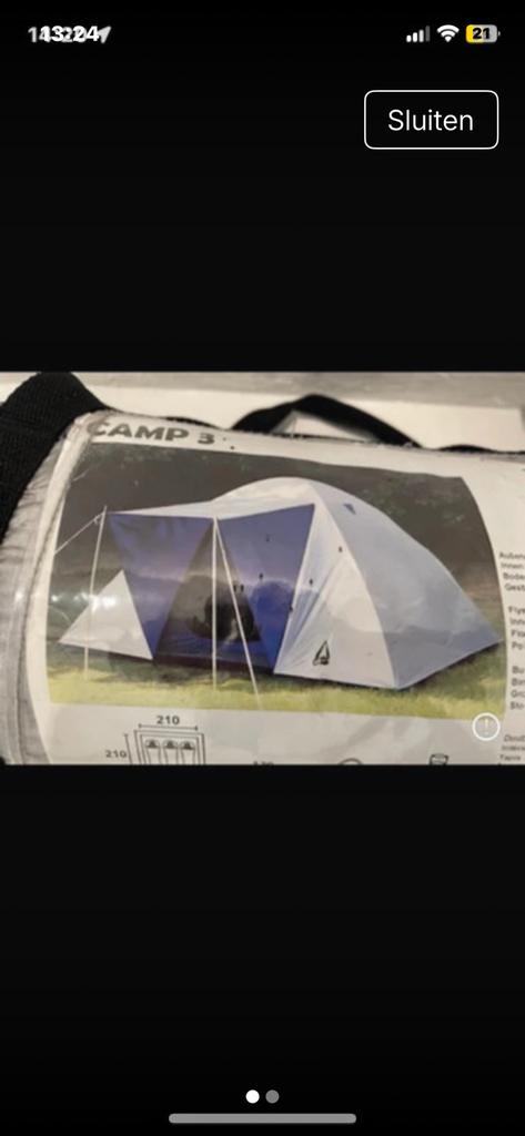 Tent 3 personen, Caravanes & Camping, Enlèvement, Utilisé, Jusqu'à 3