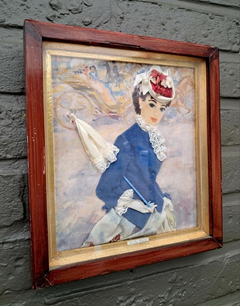 Prachtig, gestoffeerd schilderijtje,in the park, Enlèvement