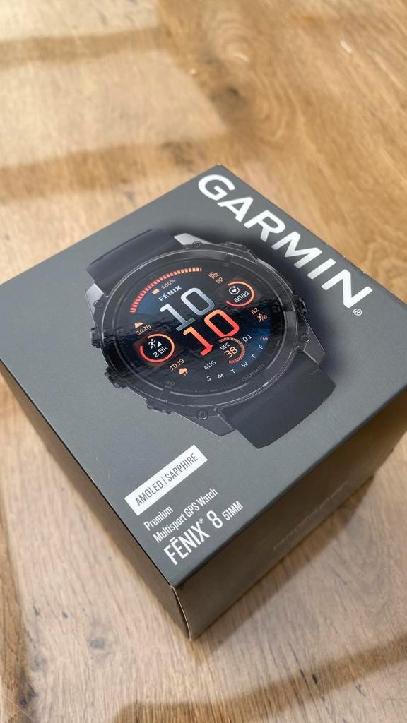 Garmin fenix 8 sapphire titanium 51mm, Bijoux, Sacs & Beauté, Montres connectées, Comme neuf, Noir, Distance, Bandage calorique