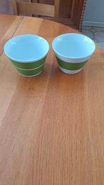 2 Bols blanc et vert Salt & Pepper, Enlèvement, Comme neuf, Porcelaine, Récipient(s)