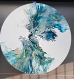 Abstract Modern Acryl canvas diameter 70cm - wit, Enlèvement
