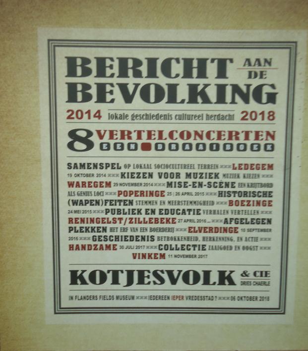 Bericht aan de bevolking. Kotjesvolk & Cie, Ophalen of Verzenden