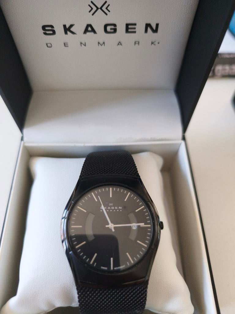 Mooi uurwerk van het merk Skagen, Staal, Polshorloge, Zo goed als nieuw, Ophalen