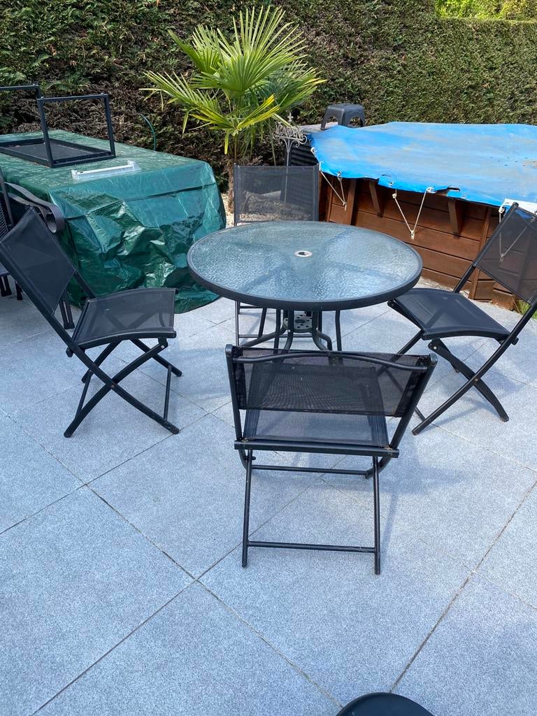 Table et chaises de jardin, Jardin & Terrasse, Ensembles de jardin, Chaise, Utilisé, Autres matériaux, Sets de jardin