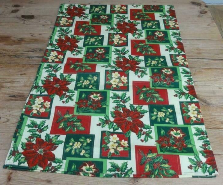 Kerst lopertje met kerstroos, amaryllis, hulst met besjes, Diversen, Kerst, Zo goed als nieuw, Ophalen of Verzenden