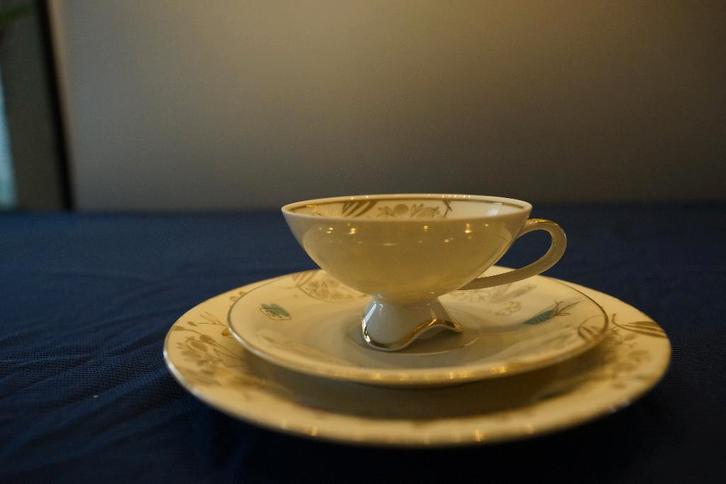 Belle vaisselle vintage Schirnding Bavaria — Pastel et doré, Antiquités & Art, Antiquités | Services (vaisselle) pièces, Enlèvement ou Envoi