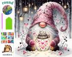 nr 620 Diamond Painting roze kabouter in sneeuw 40x40cm, Hobby en Vrije tijd, Verzenden, Nieuw, Knutselwerk