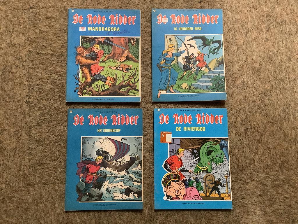 4 strips De rode ridder, eerste drukken, Meerdere stripboeken, Ophalen of Verzenden, Gelezen, Willy Vandersteen