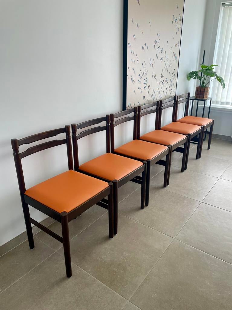 Set stoelen midcentury-design 4+2 gratis, Ophalen, Overige kleuren, Vintage, Zo goed als nieuw