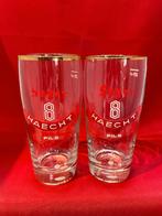 bierglazen Super8 Haecht Pils 25cl met gouden rand, Verzamelen, Ophalen of Verzenden, Gebruikt, Bierglas