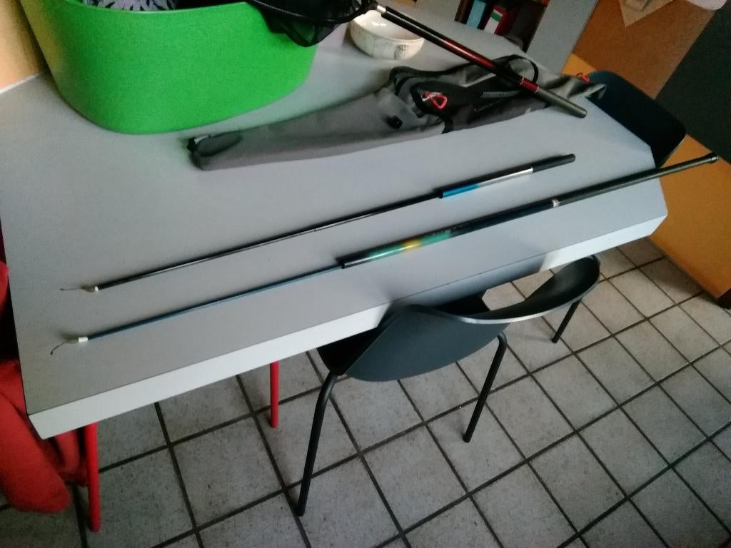 2 telescopische hengeltjes, Ophalen, Gebruikt