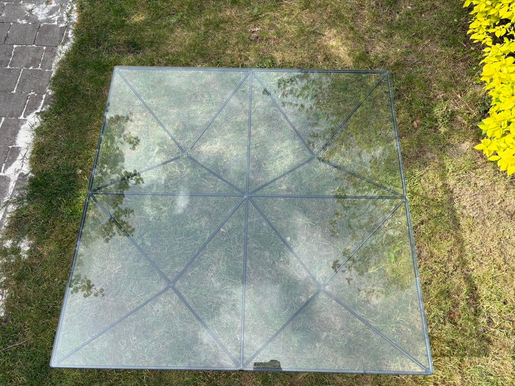 Glazen salontafel, Ophalen, Gebruikt, Vierkant, Glas