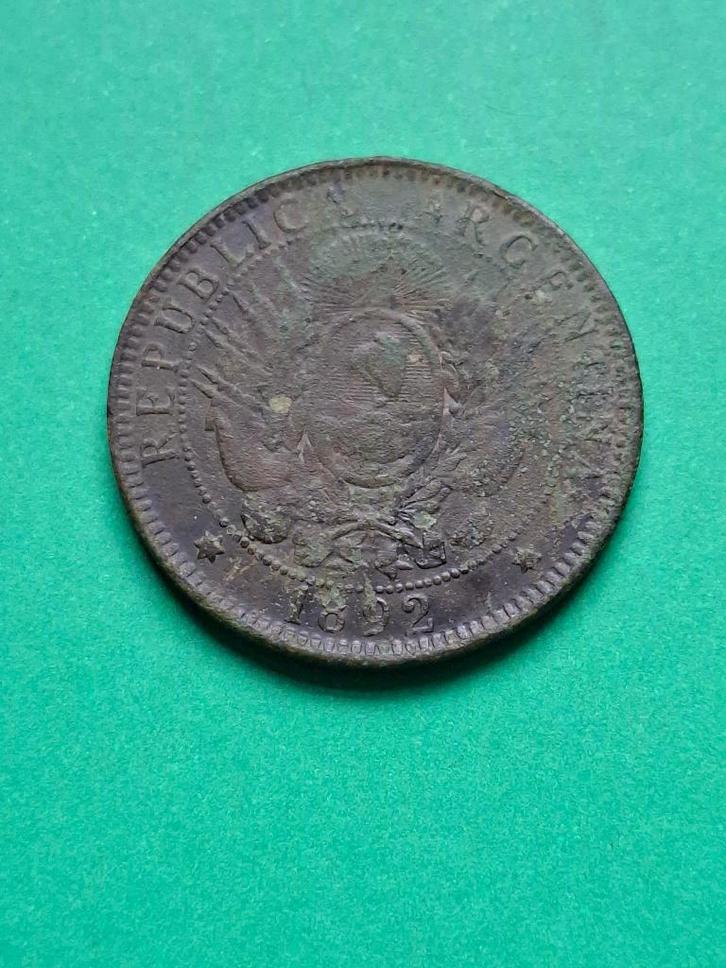 1892 Argentinië 2 centavos in brons, Postzegels en Munten, Munten | Amerika, Losse munt, Zuid-Amerika, Verzenden