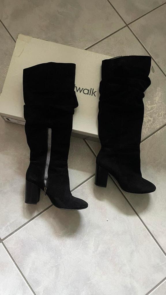 BOTTES hautes CATWALK daim noir 38, Enlèvement ou Envoi, Comme neuf, CATWALK, Bottes hautes