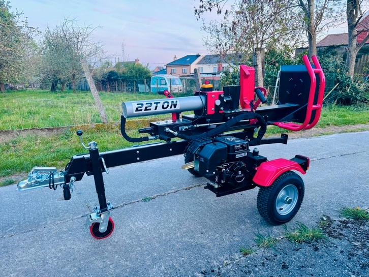 Te huur: professionele houtkliever 22 Ton, Tuin en Terras, Kloofmachines, Nieuw, Staand, Benzine, Ophalen
