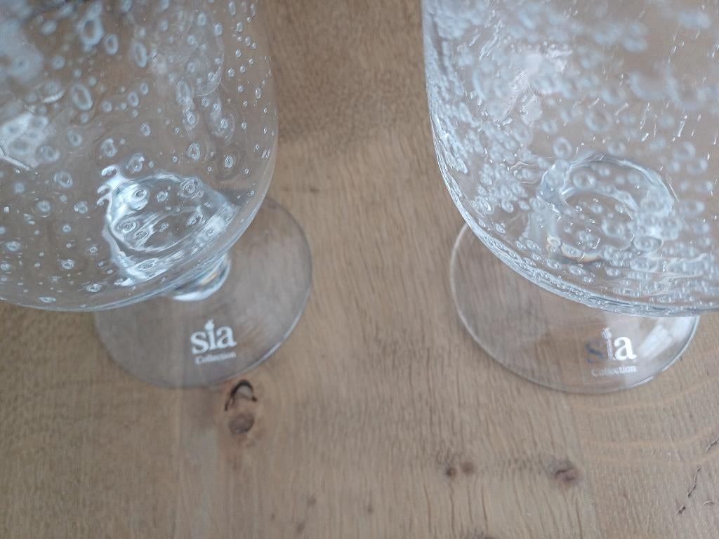 Sia Home Fashion - 2 vases en verre à bulles, Maison & Meubles, Accessoires pour la Maison | Vases, Neuf, Moins de 50 cm, Enlèvement ou Envoi