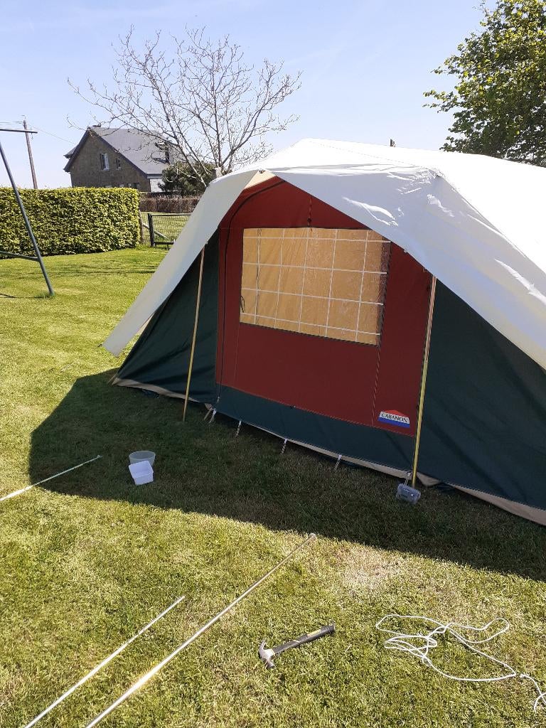 tente cabanon 4 personnes avec casquette, Caravanes & Camping, Tentes, Enlèvement, Comme neuf, Jusqu'à 4
