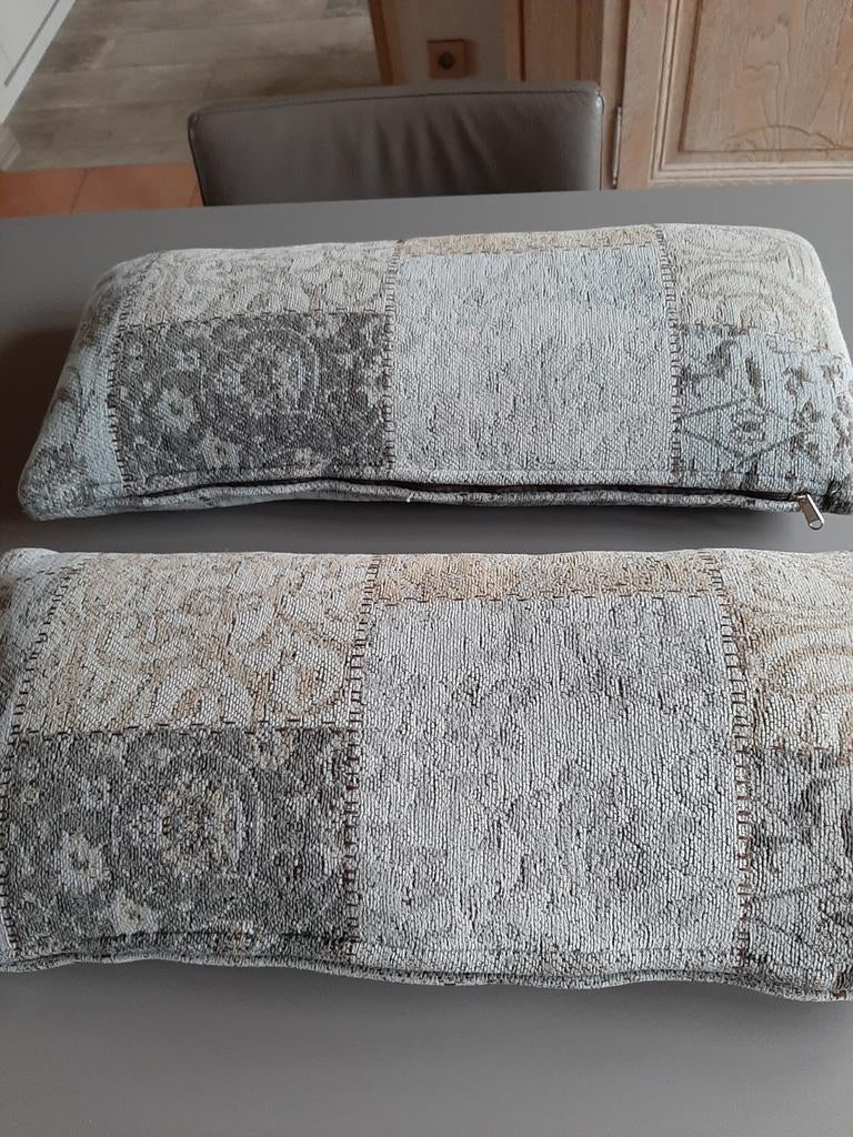 Mooie grijs/blauwe met rits stoelkussens, Huis en Inrichting, Woonaccessoires | Kussens, Ophalen, Grijs