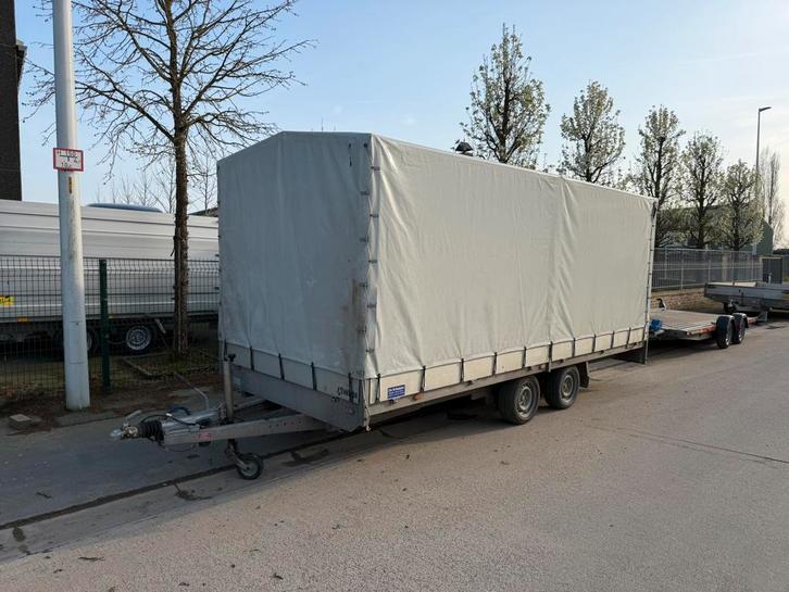 Henra plateau aanhangwagen met huifopbouw, Auto diversen, Aanhangers en Bagagewagens, Gebruikt, Ophalen