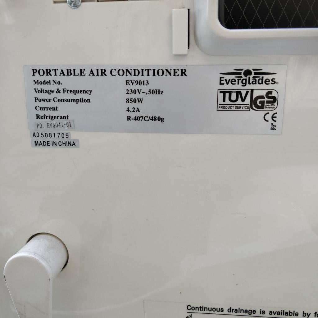 Verplaatsbare airco. Everglades., Ophalen