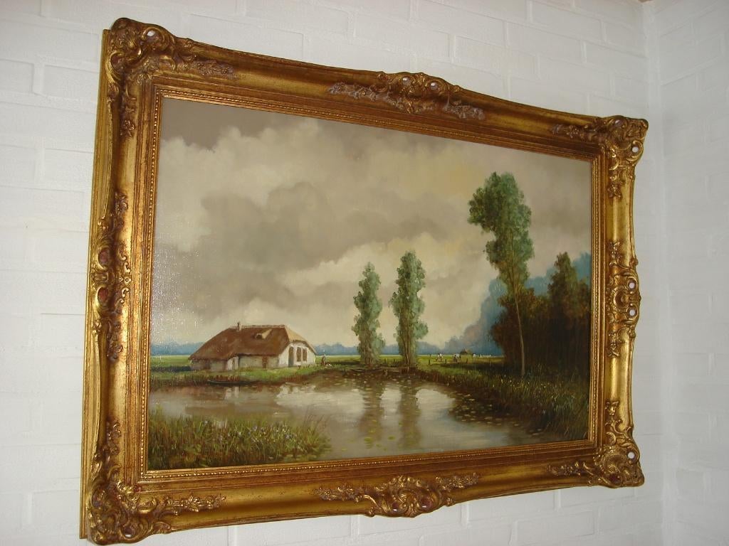 Schilderstuk G.H. Velthoven in Perfecte staat, Antiek en Kunst, Kunst | Schilderijen | Klassiek, Ophalen