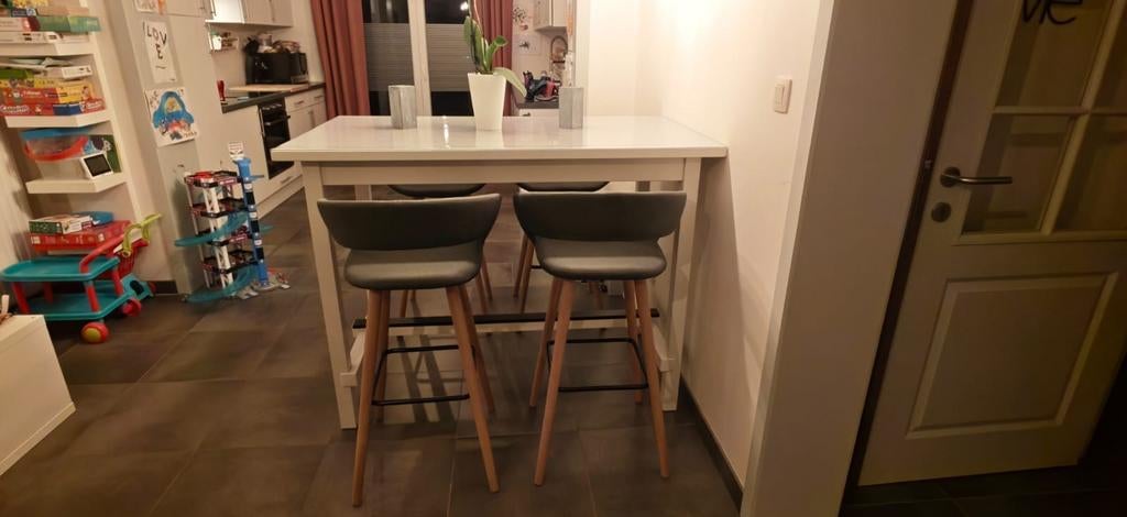 Table haute + 4 chaises haute, Maison & Meubles, Enlèvement