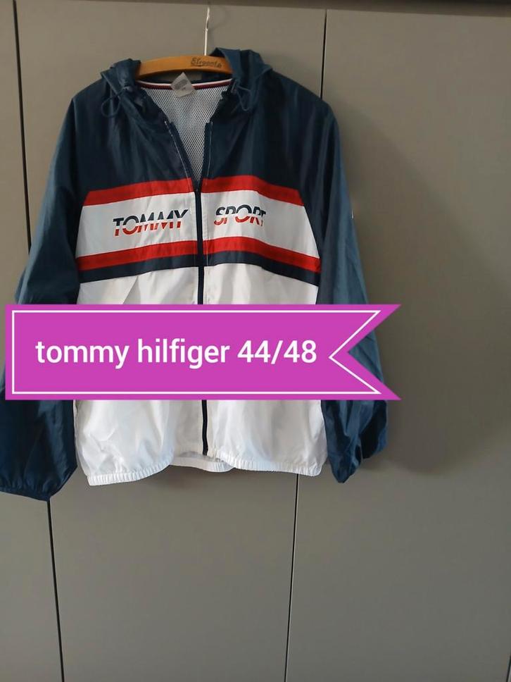 Jasje / windbreaker tommy hilfiger 44/48, Kleding | Dames, Jassen | Zomer, Zo goed als nieuw, Maat 46/48 (XL) of groter, Wit, Verzenden
