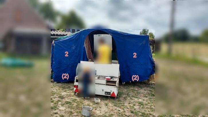 Campingkar CABANON CDL96 4+4PERS, Caravanes & Camping, Caravanes pliantes, Cabanon, Plus de 6, Bleu, Présent, Enlèvement