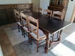 Normandische eetkamer massief donker eik, Ophalen, Gebruikt, Normandische eetkamer, 6 tot 8 stoelen