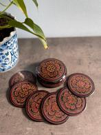 Sous-verres vintage en bambou laqué du Myanmar, Enlèvement, Comme neuf, Verre ou Tasse