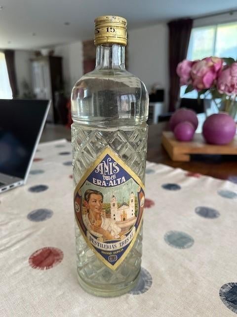 Ancienne bouteille d’anis “Anís Dulce Era Alta” – objet déco, Antiquités & Art, Enlèvement