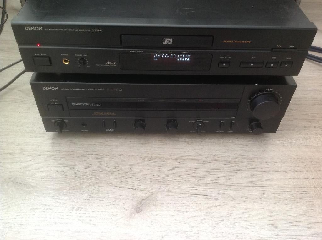 Sets=Denon PMA-520 Amplifier + Denon DCD-735 Player, TV, Hi-fi & Vidéo, Lecteur CD, Enlèvement ou Envoi, Denon, Comme neuf