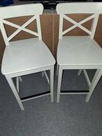 Witte barkruk, 2 tabourets, Comme neuf, Enlèvement, Bois