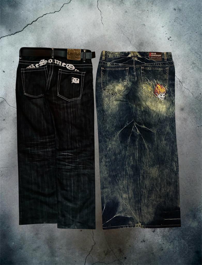 2 Extreem Unieke Jeans 2000´s, Kleding | Heren, Broeken en Pantalons, Ophalen, Zo goed als nieuw
