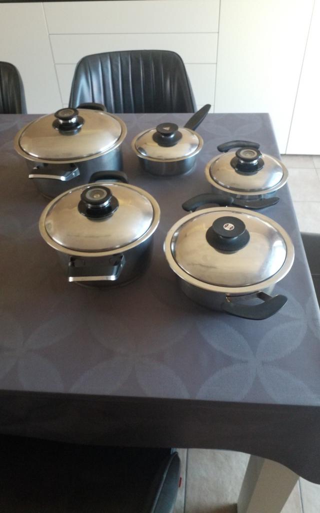 5 AMC Potten, Inox, Keramische plaat, Zo goed als nieuw, Ophalen