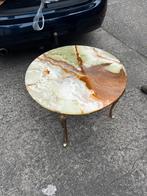 Ronde Salontafel van Natuursteen met Bronzen Poten, Huis en Inrichting, Ophalen, Zo goed als nieuw