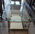 Salontafel glas brons spiegel, Antiek en Kunst, Ophalen