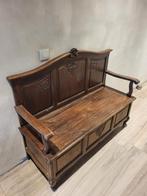 Opbergkist - Zitbank, Ophalen, Gebruikt, Eikenhout, 75 cm of meer