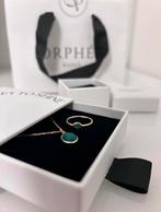 Collier et bague Orphée en onyx vert, Neuf, Avec pierre précieuse, Argent, Vert