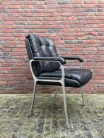 4 chaises Artifort en cuir noir, Maison & Meubles, Chaises, Comme neuf, Quatre, Noir, Cuir