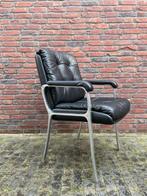 4 chaises Artifort en cuir noir, Maison & Meubles, Chaises, Comme neuf, Quatre, Noir, Cuir